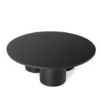 Black oak wood coffee table with Art Deco-inspired design