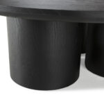 Black oak wood coffee table with Art Deco-inspired design