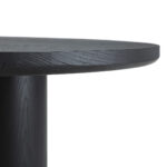 ROMA Black Oak Dining Table - 160x160x76 cm, Art Deco inspired circular table with black oak finish and sculptural three-column base.