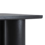 ROMA Rectangular Black Oak Dining Table - 220x110x76 cm, Art Deco inspired rectangular table with black oak finish and sculptural three-column base.