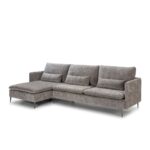 TELLA Grey 3-Seat Corner Sofa with premium grey mix upholstery, comfortable cushions, and stylish rectangle cushions. Available in right-hand or left-hand configurations, ideal for modern living rooms.