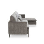 TELLA Grey 3-Seat Corner Sofa with premium grey mix upholstery, comfortable cushions, and stylish rectangle cushions. Available in right-hand or left-hand configurations, ideal for modern living rooms.