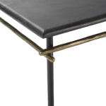 Black and gold coffee table with natural black marble surface, dimensions 122x61x37cm