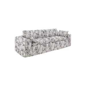 Contemporary cream sofa with grey and black tree branch design, featuring plush seating and dimensions 290x108x82cm