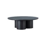 Black oak wood coffee table with Art Deco-inspired design