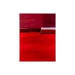 Maroon, Red & White Abstract Acrylic Painting - Large contemporary art piece featuring square geometrical shapes in shades of red, white, and maroon. Measurements: 90x5x120 cm.