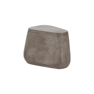 LEO Anthracite Grey Cement Side Table - Irregular shape, smooth cement finish, ideal for contemporary and industrial interiors. Dimensions: 60x45x44 cm.