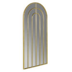 FREYA Gold Archway Mirror featuring nested golden arches framing a full-length mirror