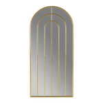 FREYA Gold Archway Mirror featuring nested golden arches framing a full-length mirror. Shop now at Louis & Henry