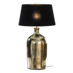 CAMILLA Antique Gold Glass Table Lamp featuring a large bottle-style design with a luxurious reflective antique gold finish.