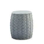 VOGUE Ceramic Stool with a unique textured surface in a grey glaze finish, ideal as a stool, side table, or decorative piece for indoor and outdoor use.