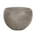 Large bowl-style contemporary planter in dark anthracite grey. SHOP NOW AT Louis & Henry