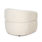 ORITZ Beige Boucle Armchair with plump cushioning and cream boucle fabric upholstery.