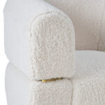 ORITZ Beige Boucle Armchair with plump cushioning and cream boucle fabric upholstery.