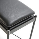 JULIAN Black Leather Bench with metal frame, modern design for contemporary interiors. Shop now at Louis & Henry