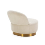 LANCELOT White Boucle Wool Armchair with plush textured upholstery and comfortable design