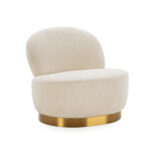 LANCELOT White Boucle Wool Armchair with plush textured upholstery and comfortable design