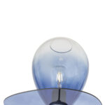 MILANO Blue Crystal Floor Lamp with black tripod base and blue crystal shade in top hat shape, perfect for adding elegance to any room.