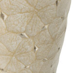 Medium-sized cream terracotta vase with intricate floral cutout design and wide opening