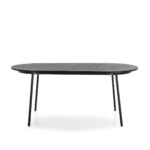 Modern CÉDRIC Black Ash Dining Table with solid ash wood top and sleek metal legs, 180x90x76 cm