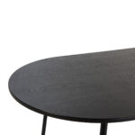 Modern CÉDRIC Black Ash Dining Table with solid ash wood top and sleek metal legs, 180x90x76 cm