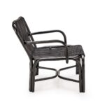 LUIS Black Rattan Armchair with elegant rattan construction finished in a luxurious black color, perfect for enhancing the style and comfort of indoor and outdoor settings.