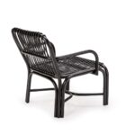 LUIS Black Rattan Armchair with elegant rattan construction finished in a luxurious black color, perfect for enhancing the style and comfort of indoor and outdoor settings.