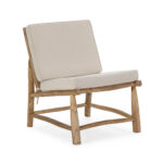 ORLEN Natural Teak Armchair with a warm wooden finish and ergonomic design. Shop now at Louis & Henry. Shop stylish outdoor furniture at Louis & Henry