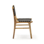 DINA Black Teak Dining Chair with a black woven seat and backrest, measuring 50 cm width x 56 cm depth x 87 cm height.