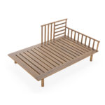 outdoor daybed, teak lounge furniture, sustainable patio daybed, modern garden bed, weather-resistant outdoor furniture, poolside lounger, versatile exterior seating