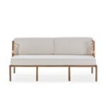 TIFFANY medium white teak sofa with sleek design and comfortable cushions, suitable for smaller indoor and outdoor spaces