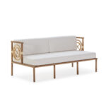 TIFFANY medium white teak sofa with sleek design and comfortable cushions, suitable for smaller indoor and outdoor spaces