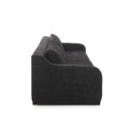 Plush black fabric 4-seat sofa with a modern, boxy design