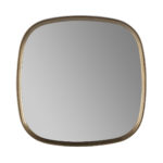 ARIA Gold Square Mirror featuring a rounded square shape with a gold aluminium frame