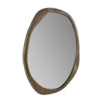 LUNA Organic Gold Mirror featuring an asymmetrical round shape with a gold aluminium frame