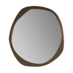 LUNA Organic Gold Mirror featuring an asymmetrical round shape with a gold aluminium frame