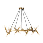 NICOLA Gold 20 Bulb Ceiling Light with modern chandelier design and metal gold finish, ideal for enhancing interior ambiance.