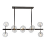 EROS Dark Grey Globe Ceiling Light, mid-century style chandelier with crystal globe lights, Product Code: TN5064805.