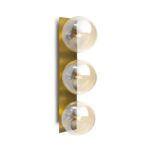 MATTEO Gold Globe Wall Light with clear glass globes and a sleek gold base.