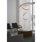 MARCEL 5 Ring Chandelier, modern stainless steel multi-ring chandelier with LED lighting, Product Code: TN5064813.