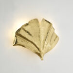 ANTONIO Gold Leaf Wall Light with leaf-shaped design in gold tone finish.