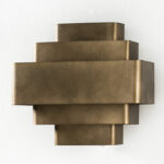 GIOVANNI Vintage Bronze Wall Light featuring a multi-tiered Art Deco design with a slight distress bronze finish.