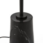 ÉlOISE Black Marble Floor Lamp with a luxurious black marble base and slim black pole, perfect for adding elegance to modern interiors.