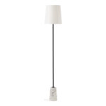 ÉlOISE White Marble Floor Lamp with a luxurious white marble base and slim black pole, perfect for adding elegance to modern interiors.