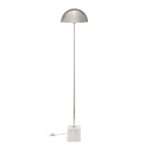 ADRIANO White Marble and Nickel Floor Lamp with natural marble base and elegant nickel mushroom-style shade, ideal for adding luxury to any room.