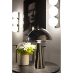 JEHU Nickel Mushroom Table Lamp with a sleek nickel finish and mirror polish, ideal for modern interior lighting.