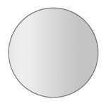 Large circular mirror with thin black frame against white background