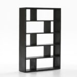 ETAN Wooden Bookcase in black ash finish with multiple compartments for books and personal items.