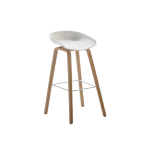 RICARDO Brown and White Barstool with clean lines and minimalist design, combining traditional elegance with modern appeal, perfect for sophisticated settings.