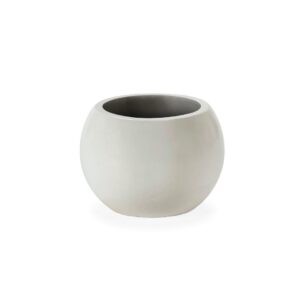 LAVIN White Fibre Cement Flowerpot with a clean, minimalist design and pure white finish, perfect for contemporary spaces.